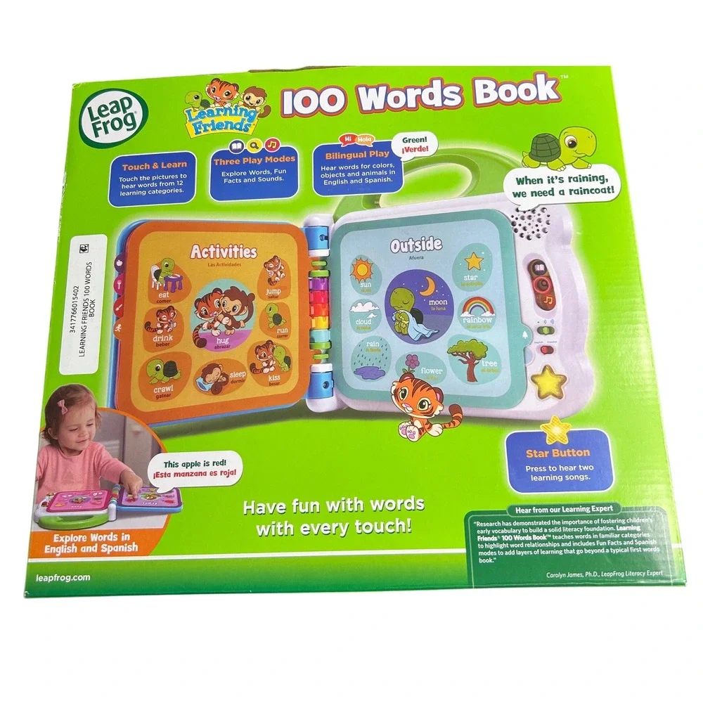 LeapFrog Learning Friends 100 Words Book Bilingual English‎ Spanish Toddler Toy